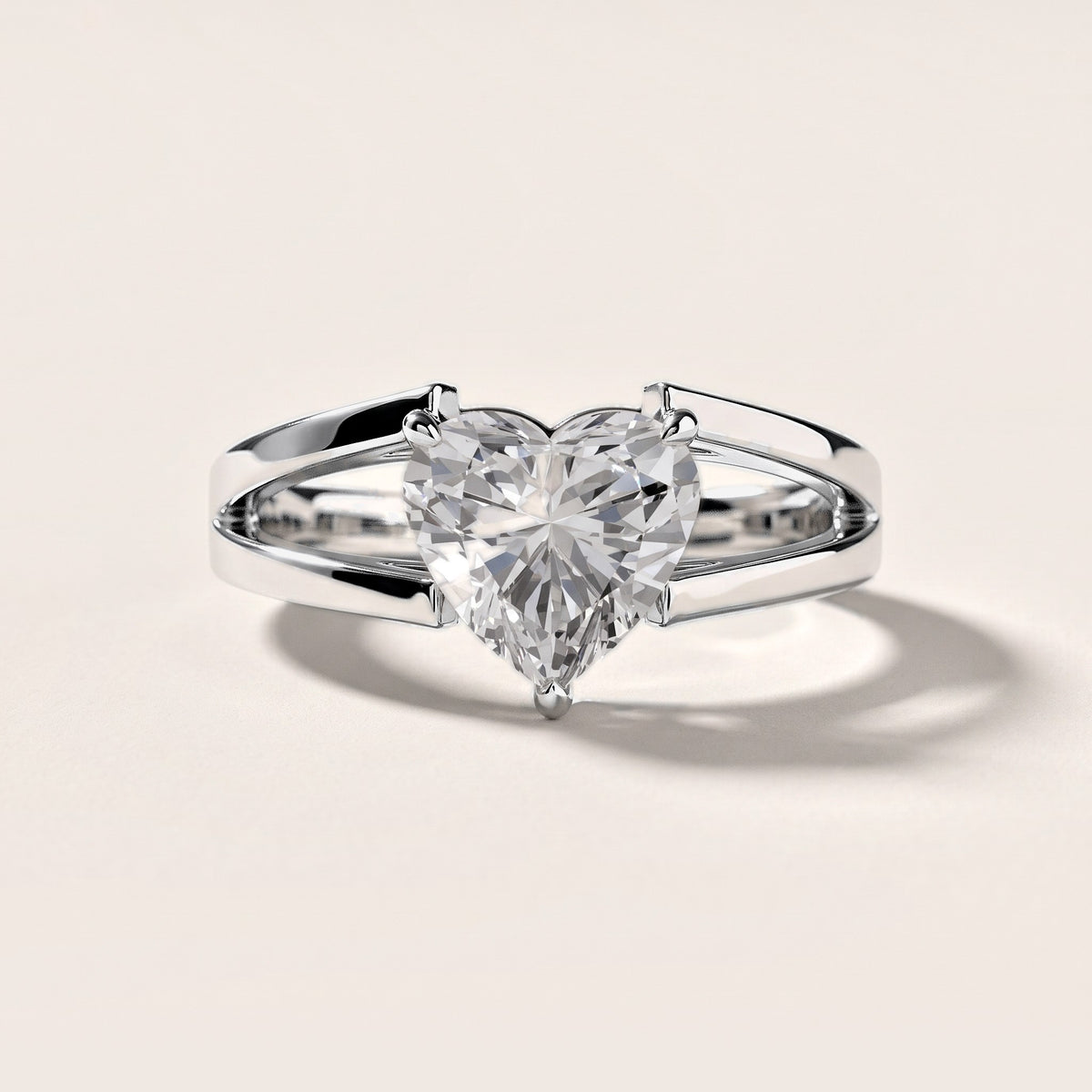 Giselle Solitaire Split Shank Heart Diamond Engagement Ring in Silver [studio-metal-20261024]