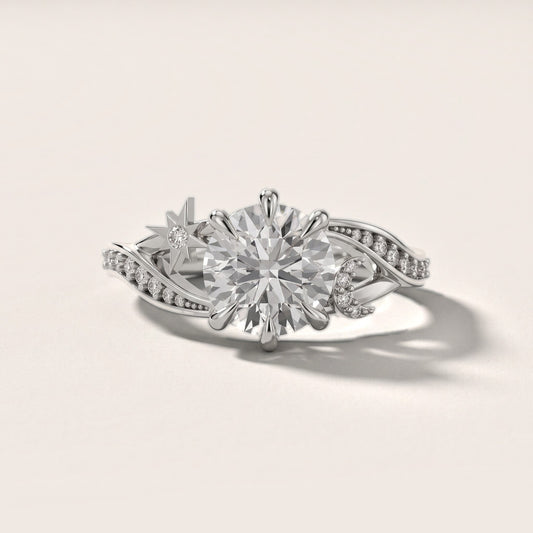 Estella Twist Pavé Round Diamond Engagement Ring in Platinum [studio-20261024]