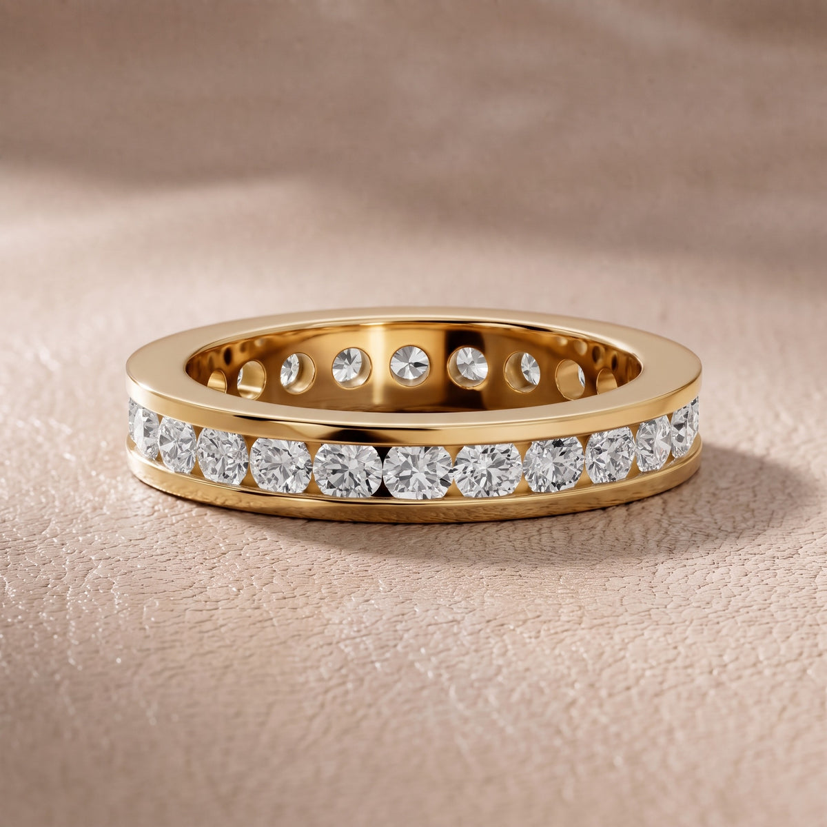 Catherine Channel Set Round Diamond Eternity Band in Yellow Gold - front.jpg