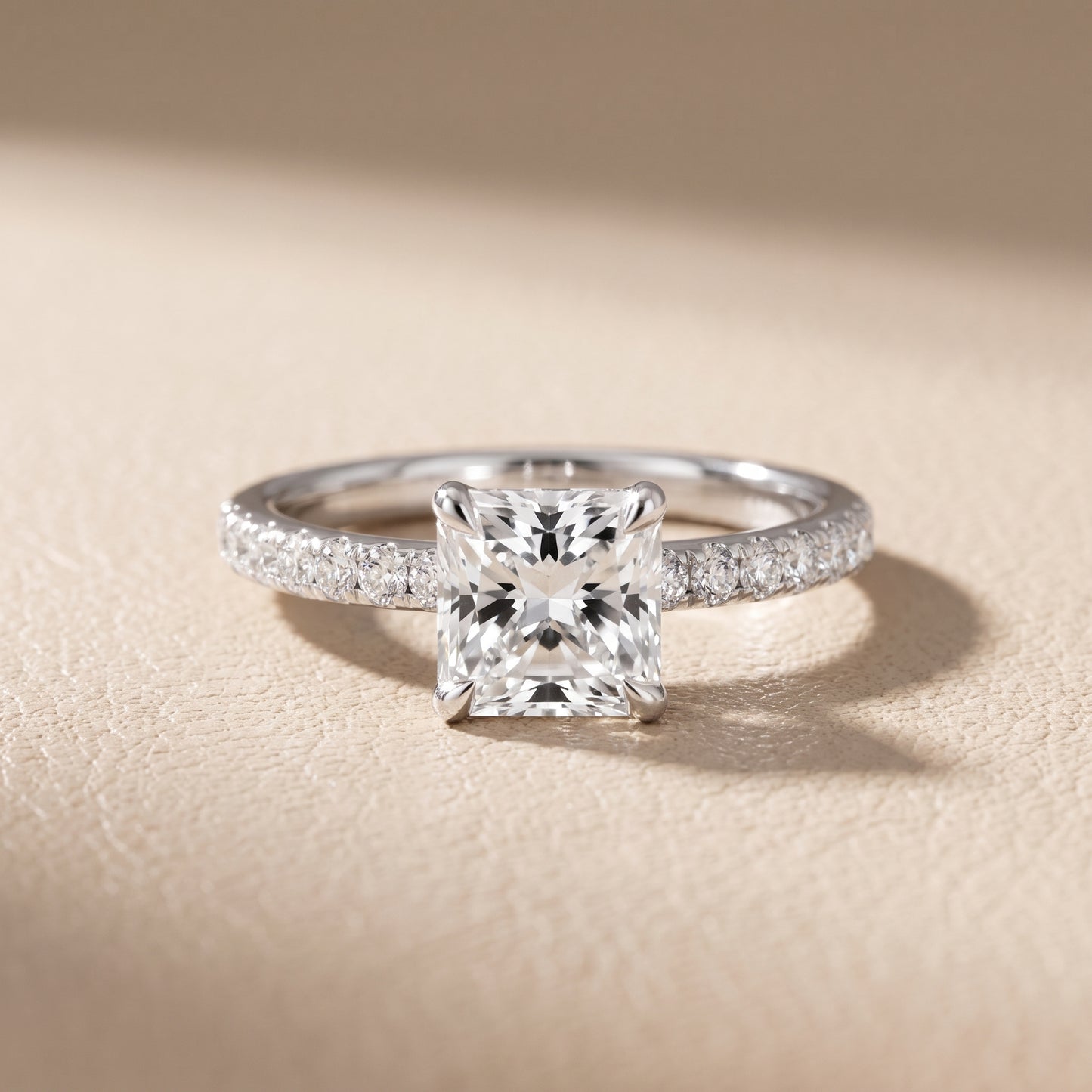 Maya Hidden Halo Pavé Radiant Diamond Engagement Ring in White Gold - front.jpg