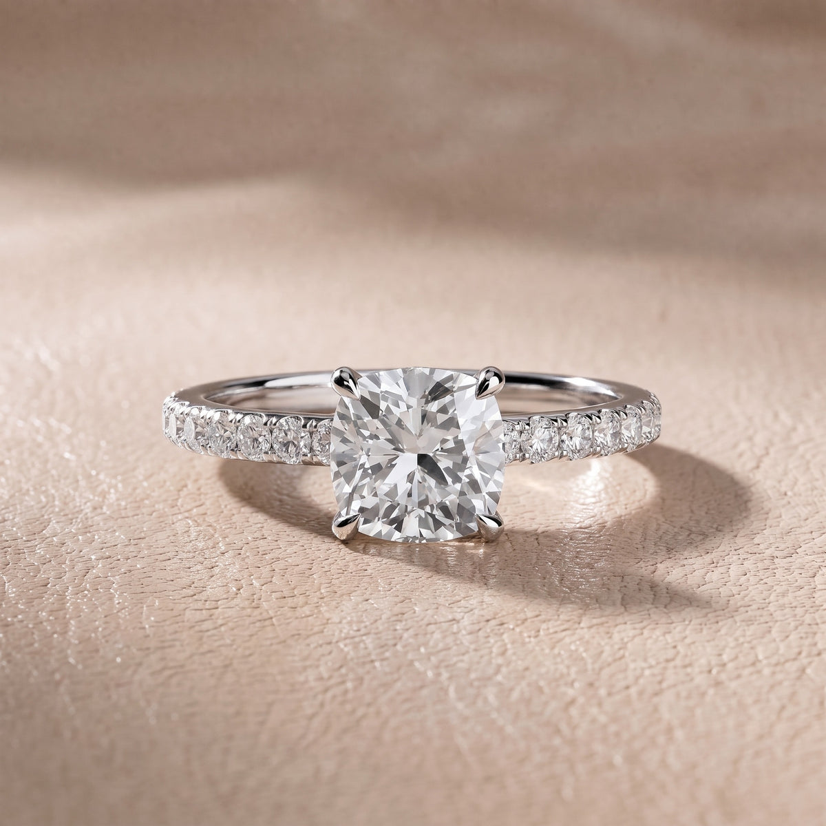 Thea Hidden Halo Pavé Cushion Diamond Engagement Ring in Platinum - front.jpg