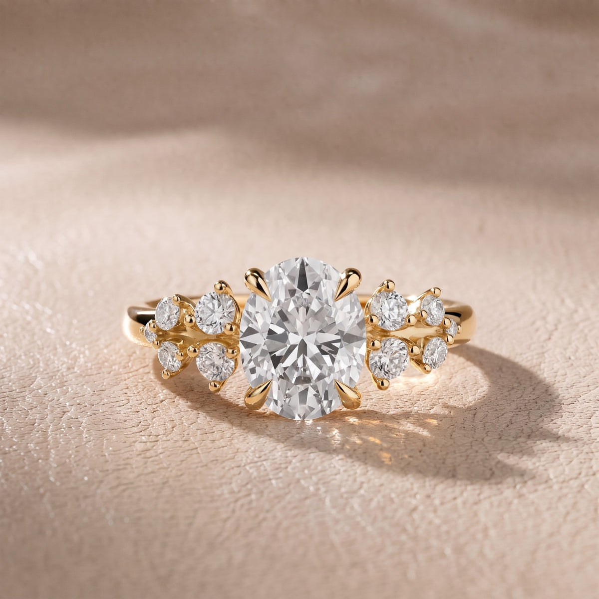 Mirabelle Cluster Oval Diamond Engagement Ring in Yellow Gold - front.jpg