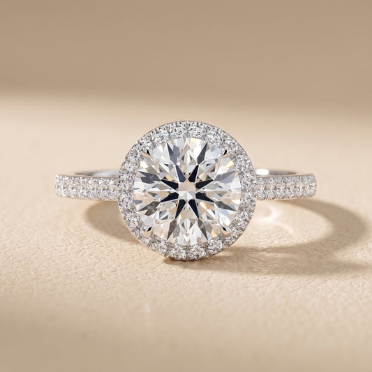 Willa Halo Micropavé Round Diamond Engagement Ring in White Gold - front.jpg