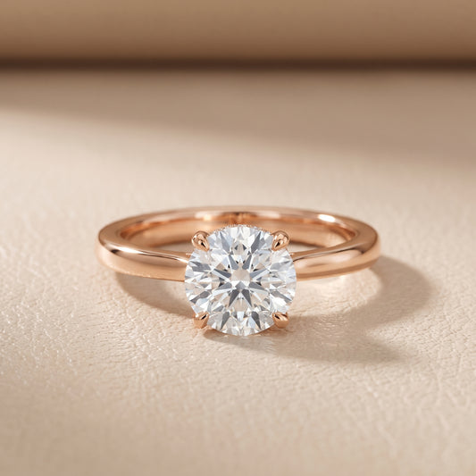 Mena Hidden Halo Round Diamond Engagement Ring in Rose Gold - front.jpg