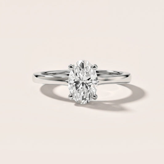 Matilda Cathedral Solitaire Oval Diamond Engagement Ring in Platinum [studio-20261024]