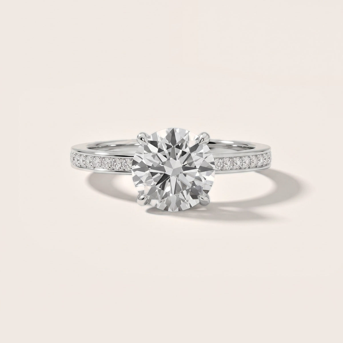 Freja Channel Set Round Diamond Engagement Ring in Silver - front.jpg