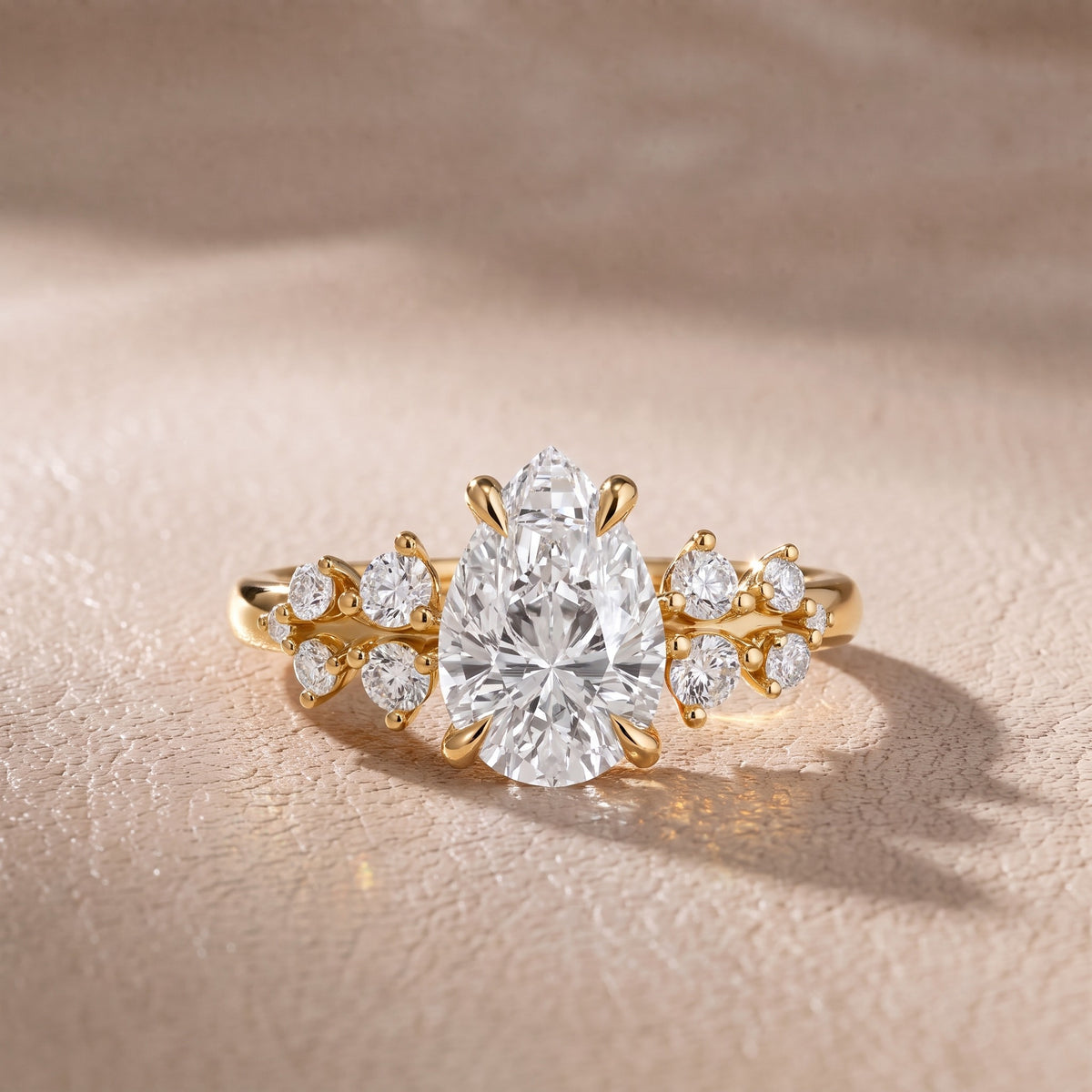 Evelina Bloom Pear Diamond Engagement Ring in Yellow Gold - front.jpg