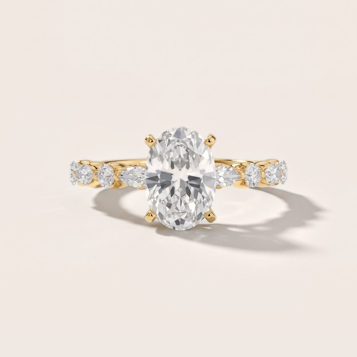 Lidia Leaf Garland Oval Diamond Engagement Ring in Yellow Gold - front.jpg