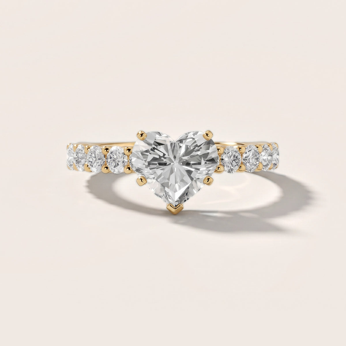Heloise Statement Pavé Heart Diamond Engagement Ring in Yellow Gold - front.jpg