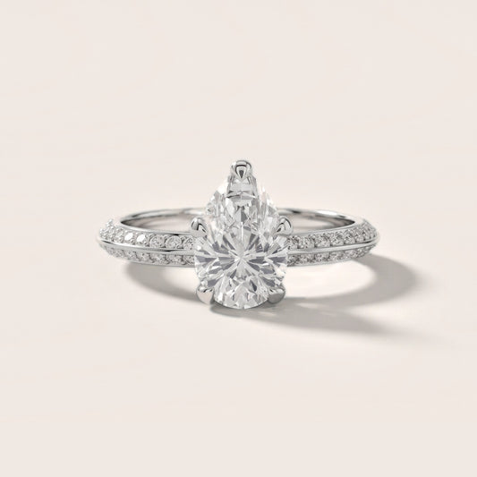 Meredith Knife Edge Pavé Pear Diamond Engagement Ring in Platinum [studio-20261024]