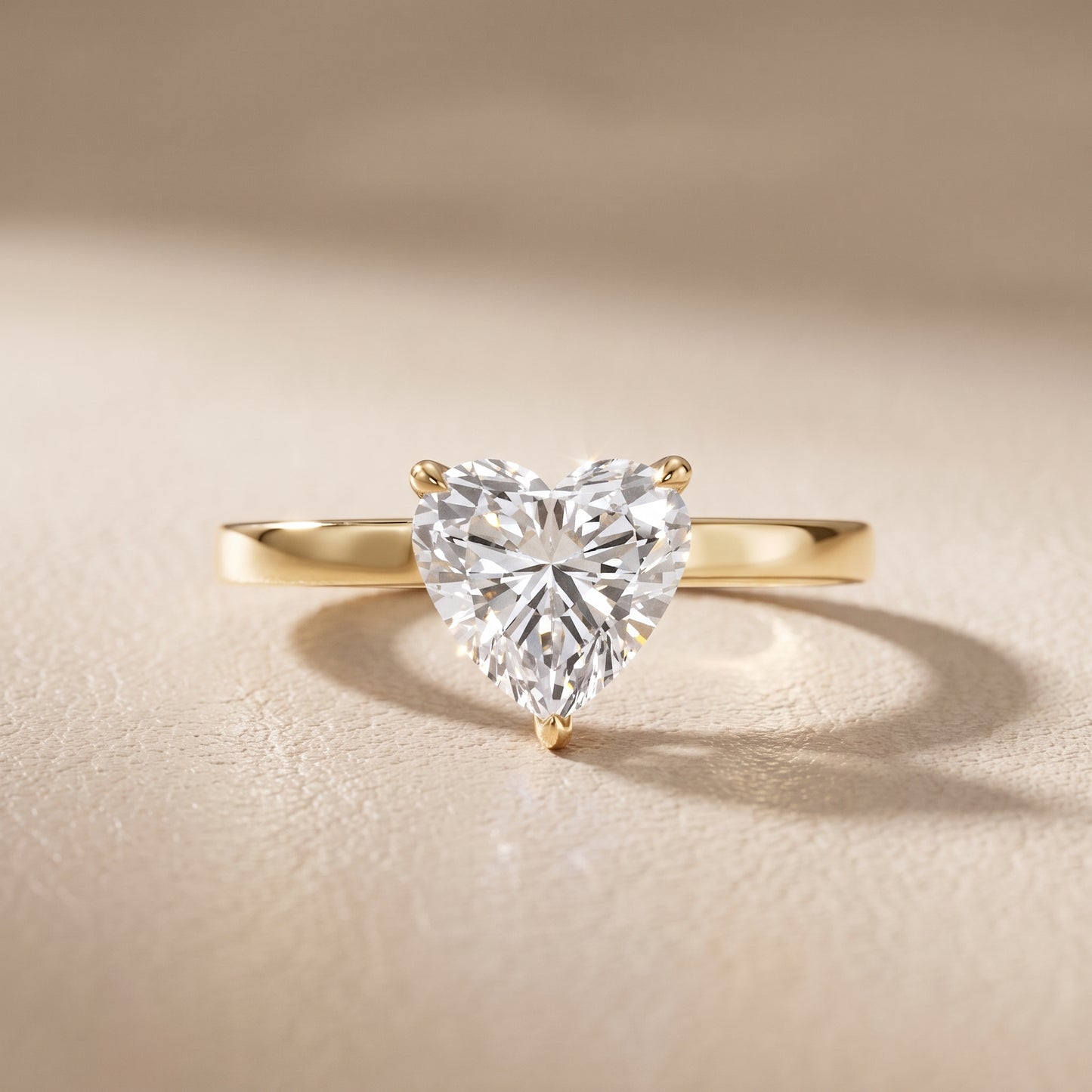 Kaia Solitaire Heart Diamond Ring in Yellow Gold - front.jpg