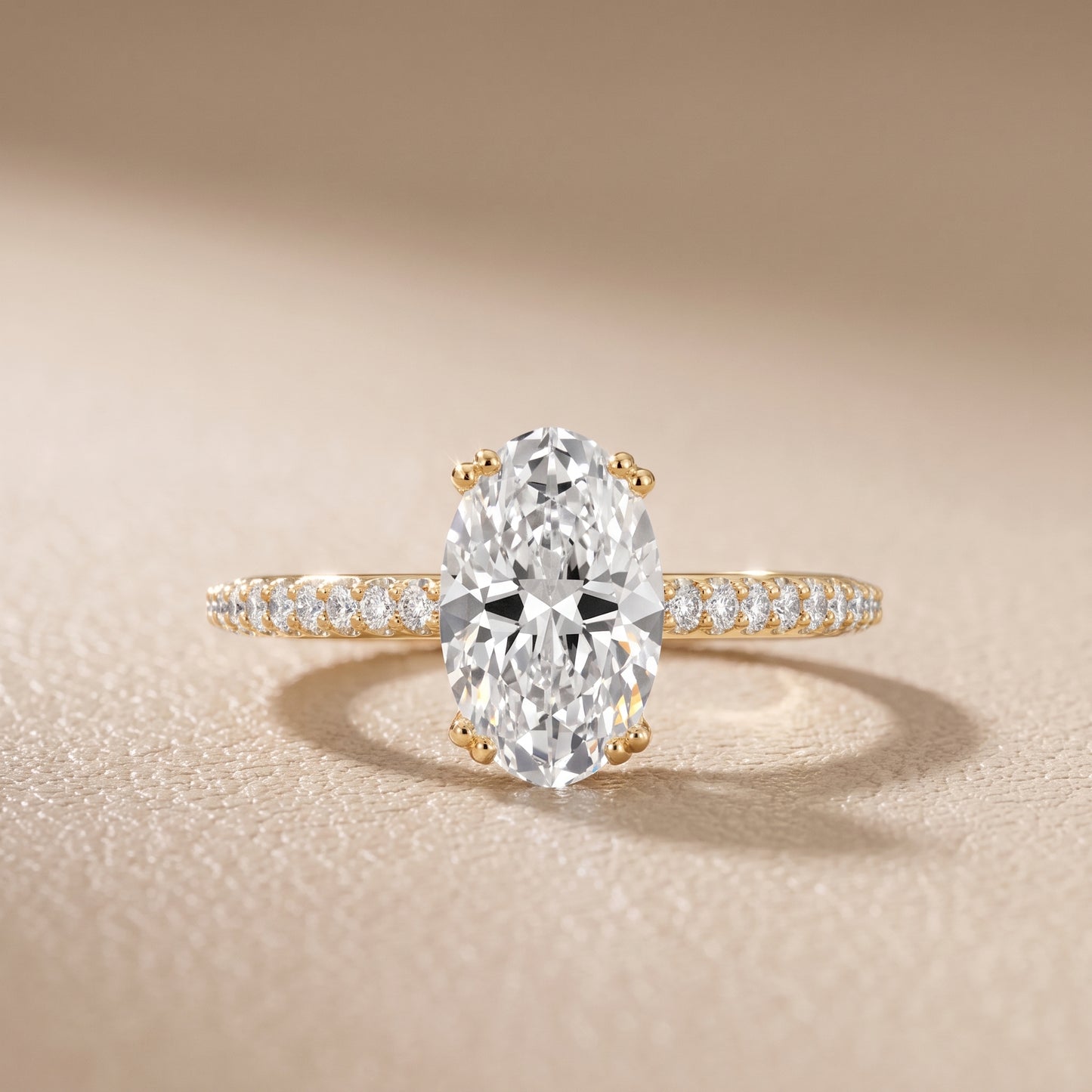 Violet Hidden Halo Pavé Oval Diamond Ring in Yellow Gold - front.jpg