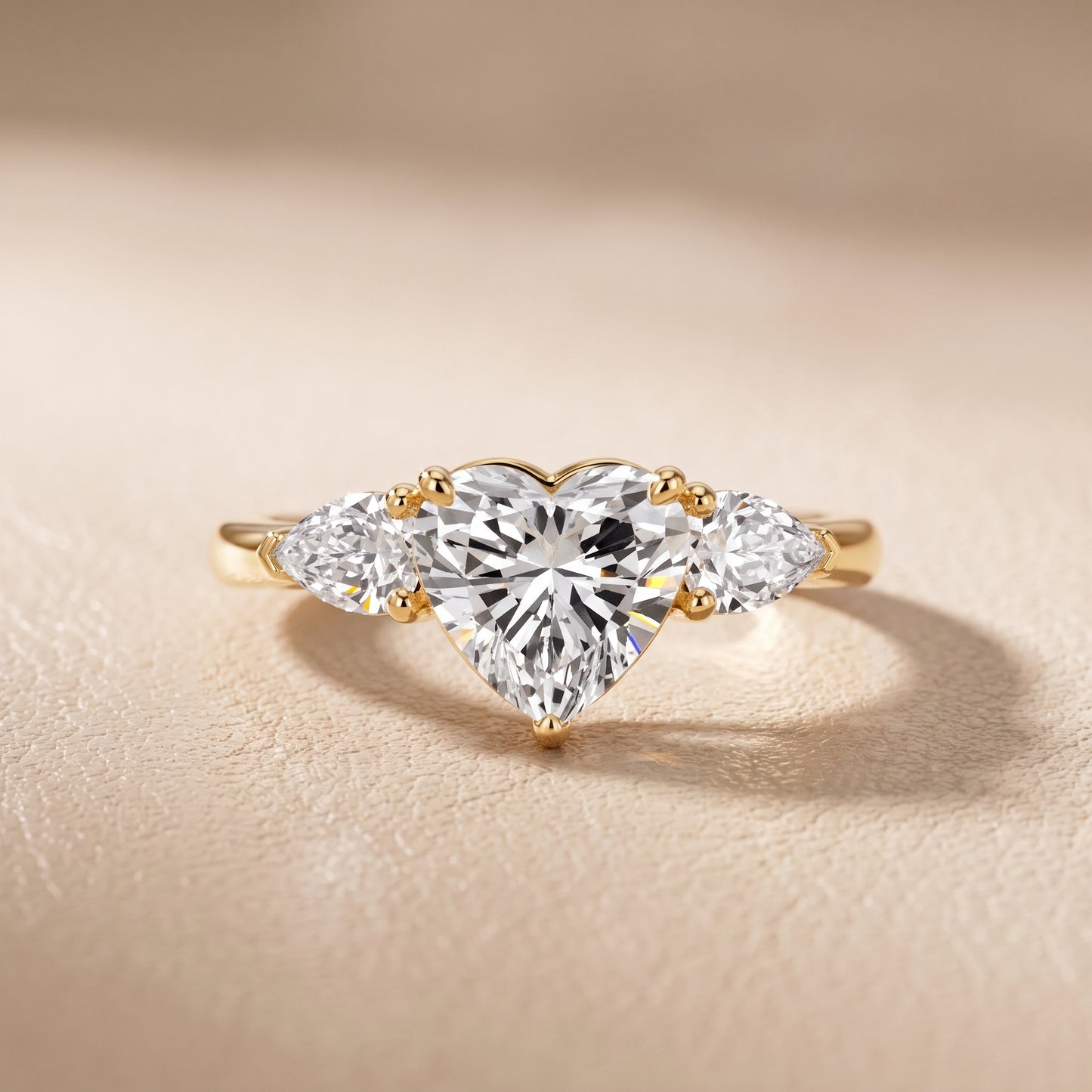 Mirabel Three-Stone Heart Diamond Engagement Ring in Yellow Gold - front.jpg