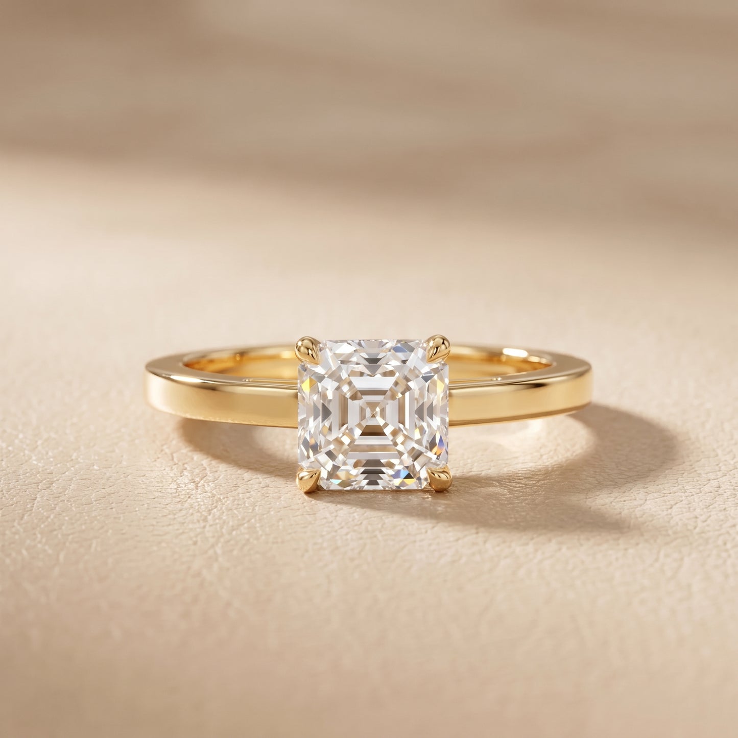 Kaia Solitaire Asscher Diamond Ring in Yellow Gold - front.jpg