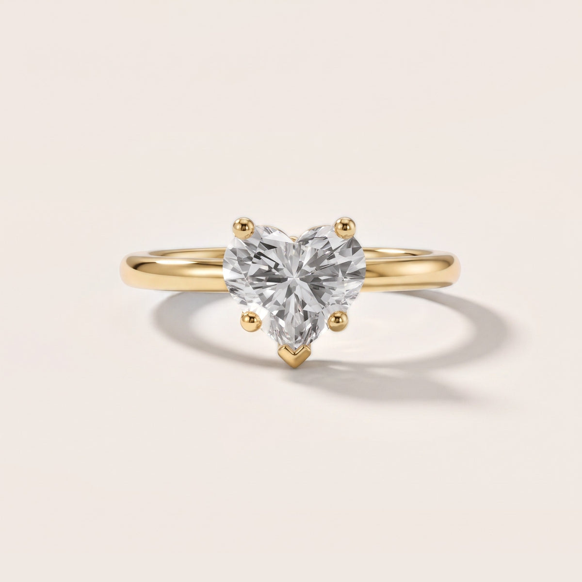 Benita Leaf Heart Diamond Engagement Ring in Yellow Gold - front.jpg