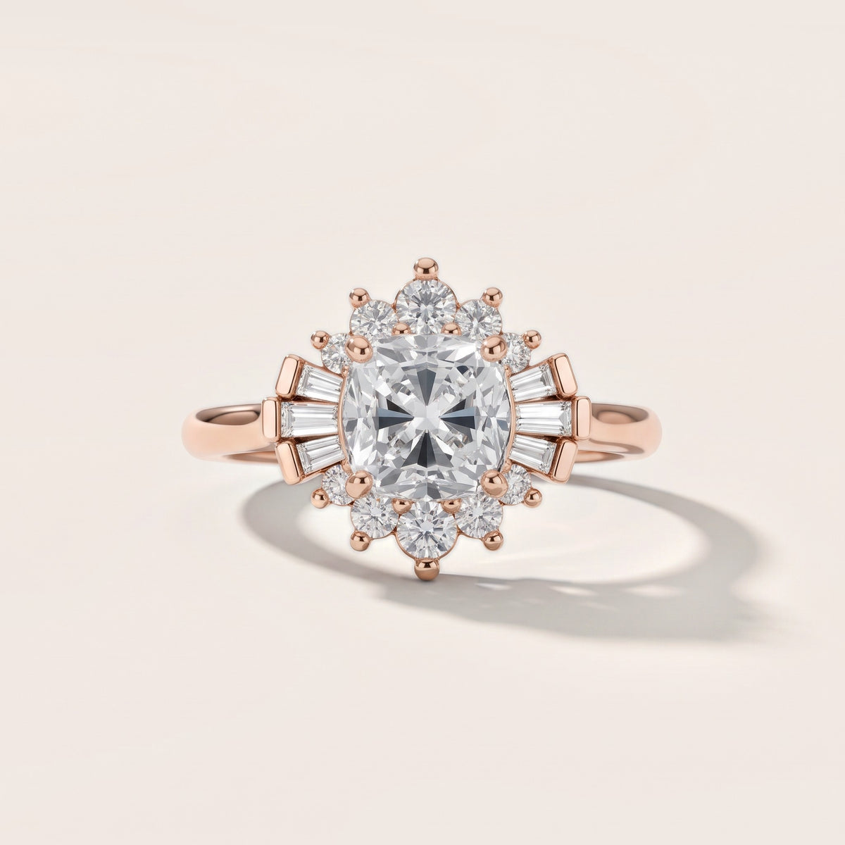 Marlow Ballerina Halo Cushion Diamond Engagement Ring in Rose Gold - front.jpg