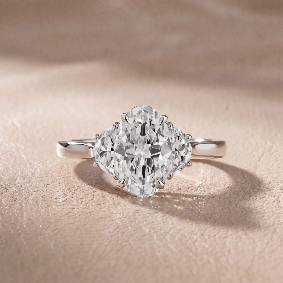 Romy Three-Stone Oval Diamond Engagement Ring in White Gold - front.jpg