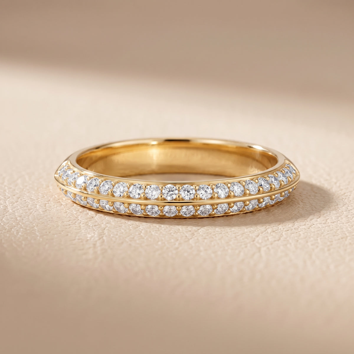 Claire Ridged Dome Round Diamond Half Eternity Band in Yellow Gold - front.jpg