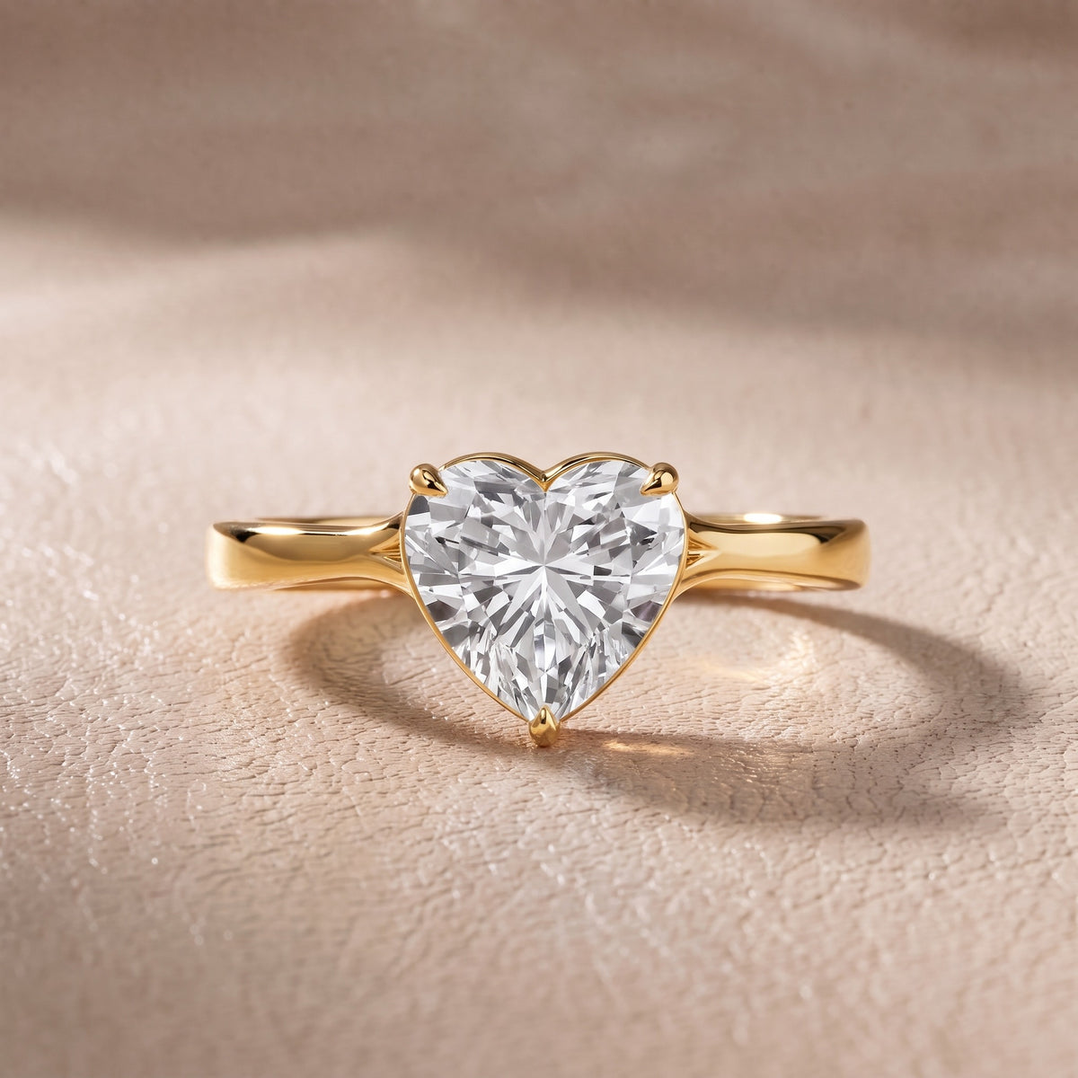 Evangeline Trellis Solitaire Heart Diamond Engagement Ring in Yellow Gold - front.jpg