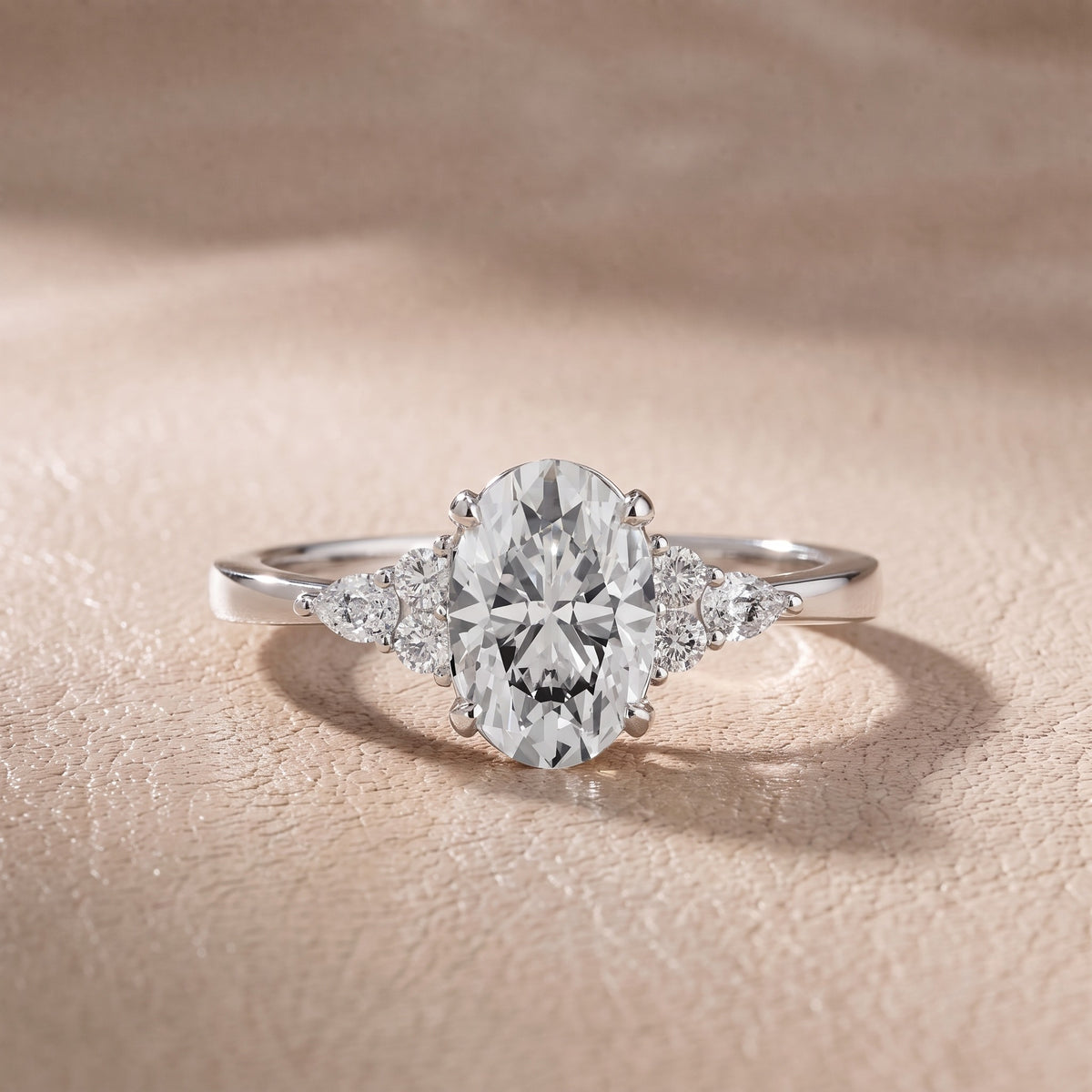 Amelia Three Stone Oval Diamond Engagement Ring in White Gold - front.jpg
