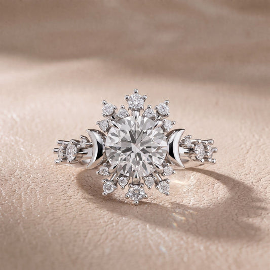 Solara Cluster Halo Round Diamond Engagement Ring in White Gold - front.jpg