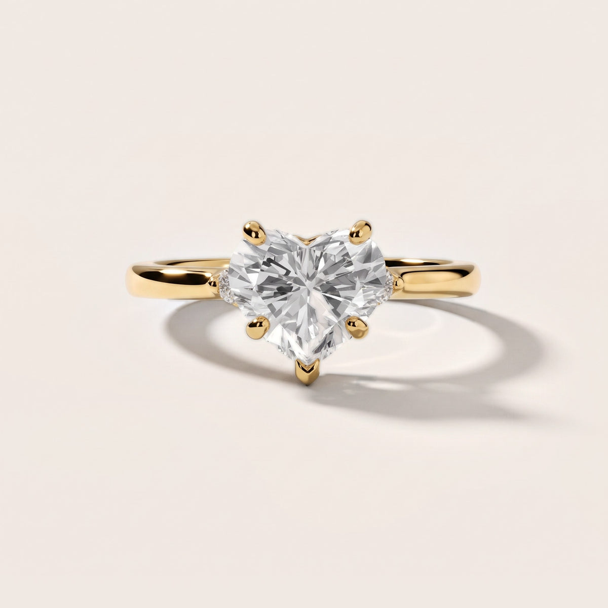 Teodora Floating Three-Stone Heart Diamond Engagement Ring in Yellow Gold - front.jpg