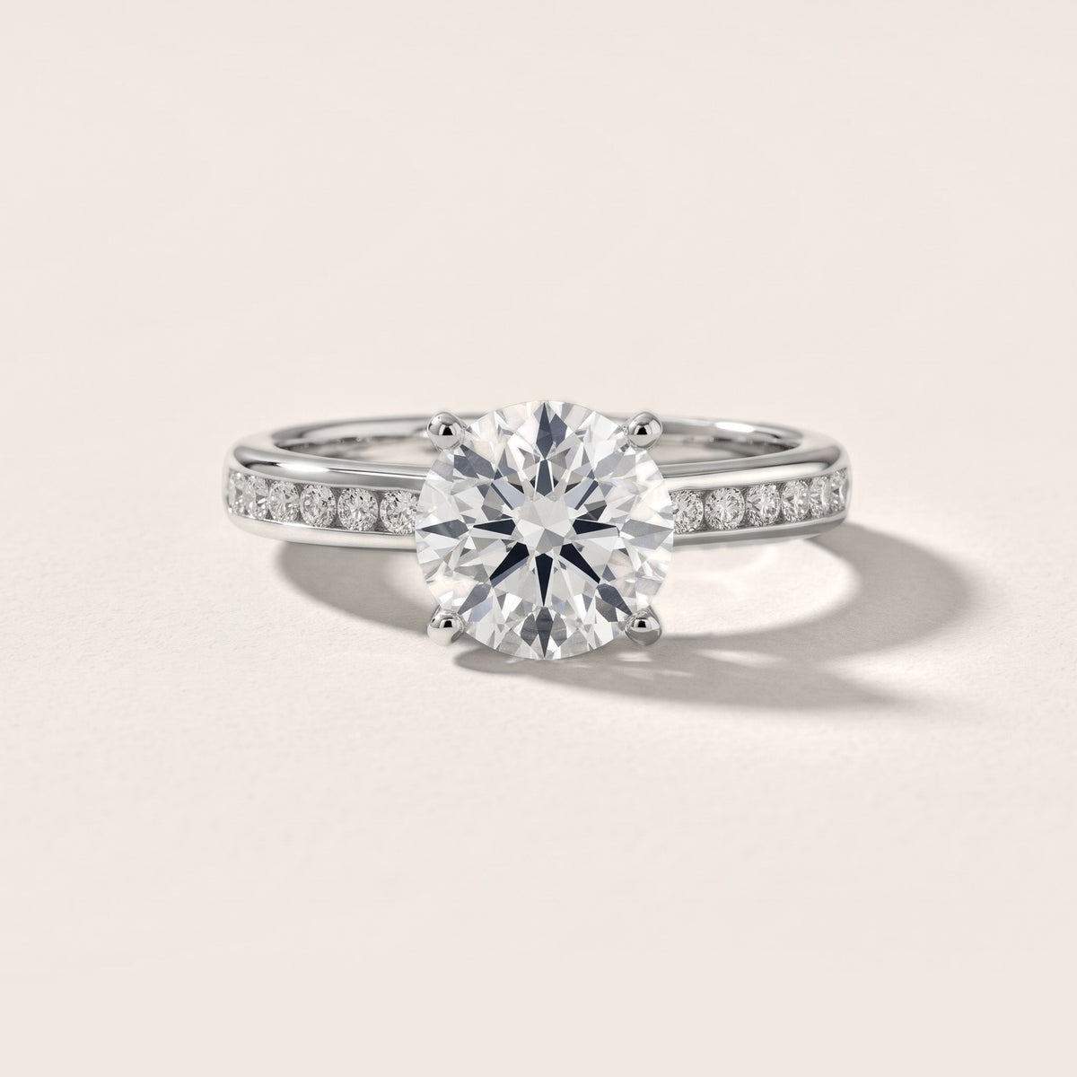 Corona Channel Set Round Diamond Engagement Ring in Silver - front.jpg