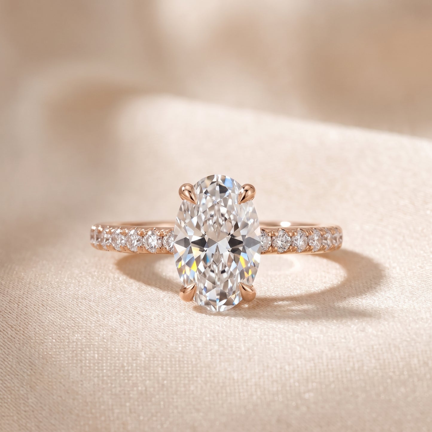 Maya Hidden Halo Pavé Oval Diamond Engagement Ring in Rose Gold - front.jpg