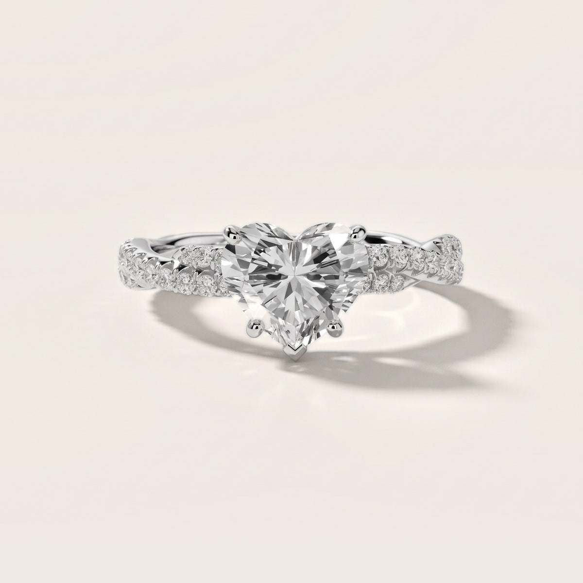 Petra Twist Pavé Heart Diamond Engagement Ring in Silver - front.jpg