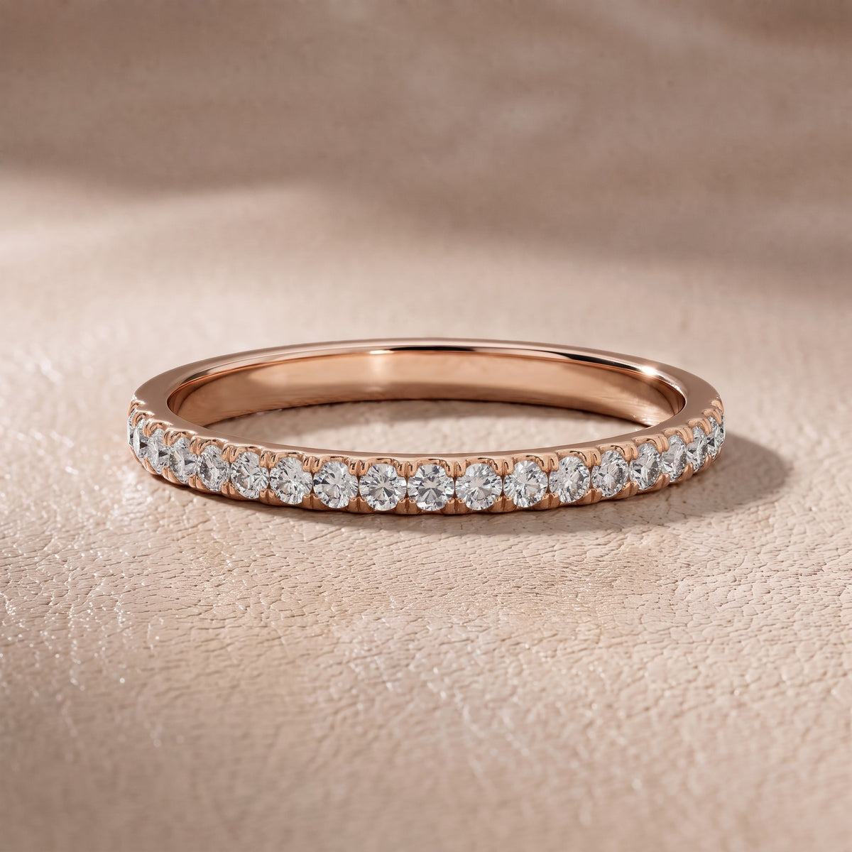 Lavinia French Pavé Round Diamond Half Eternity Band in Rose Gold - front.jpg