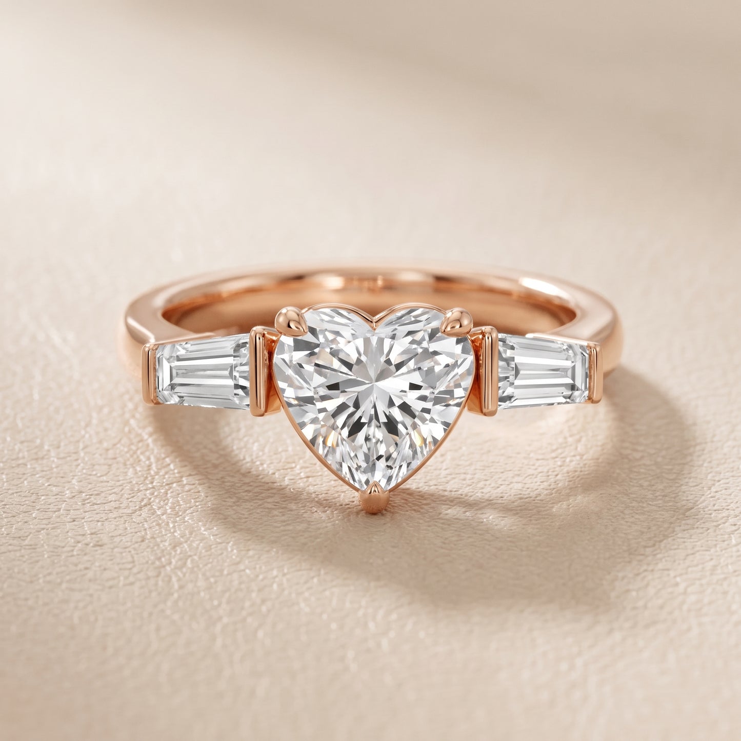 Layla Tapered Baguette Heart Diamond Ring in Rose Gold - front.jpg