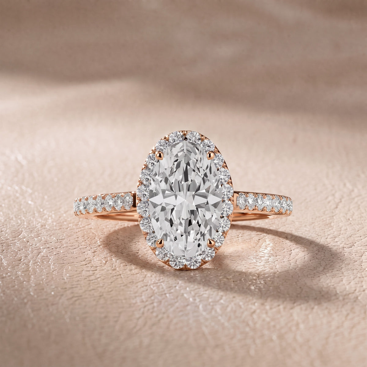 Willa Halo Micropavé Oval Diamond Engagement Ring in Rose Gold - front.jpg