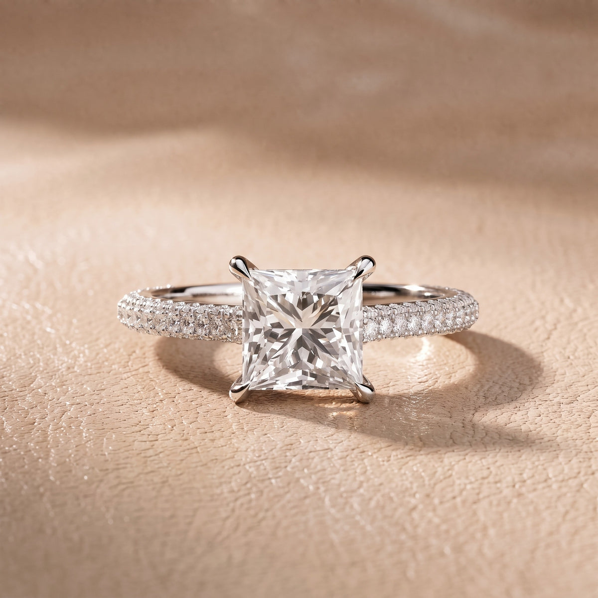 Elisa Hidden Halo Pavé Princess Diamond Engagement Ring in Platinum - front.jpg