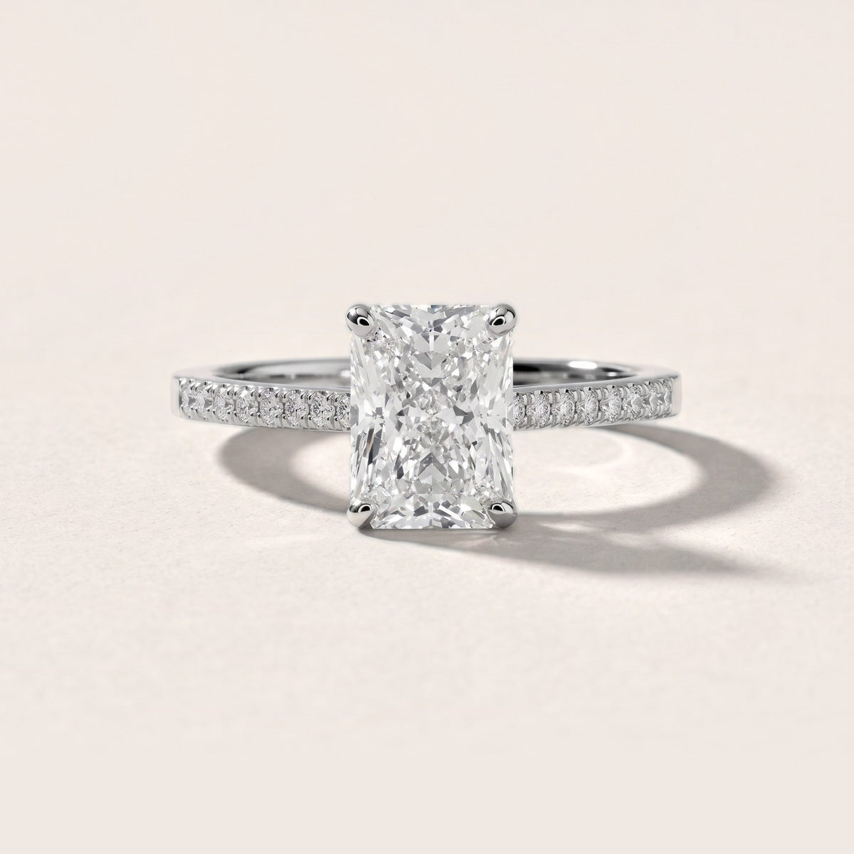 Meg Pavé Radiant Diamond Engagement Ring in Silver - front.jpg