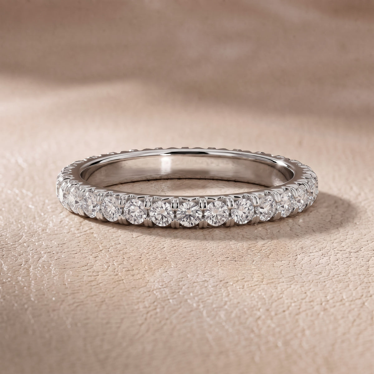 Margaret French Pavé Round Diamond Eternity Band in Silver - front.jpg