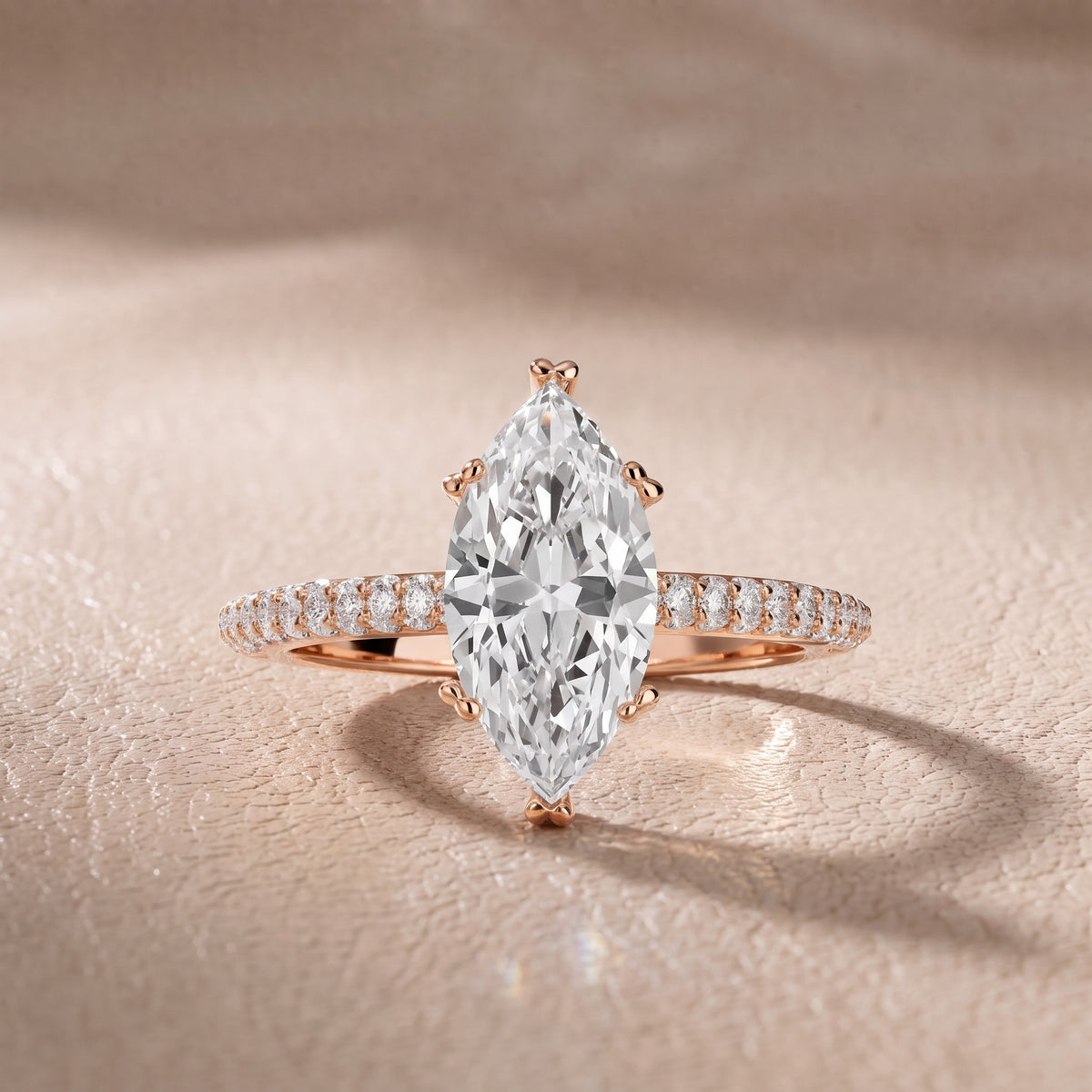 Celeste Hidden Halo Pavé Marquise Diamond Engagement Ring in Rose Gold - front.jpg