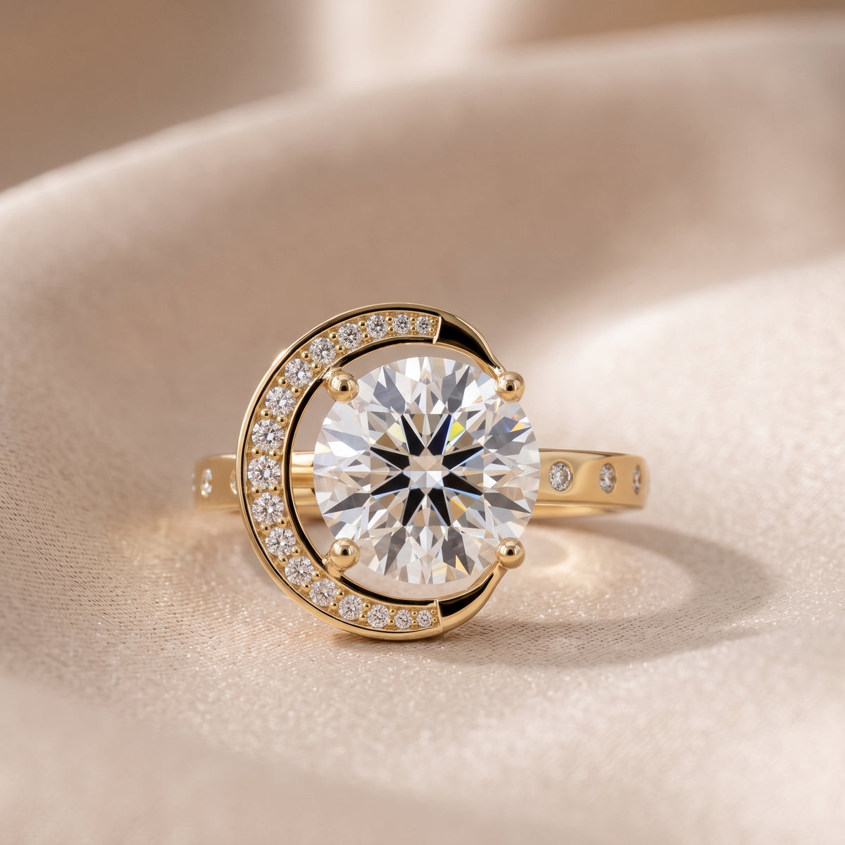 Aurelia Moon Halo Round Diamond Engagement Ring in Yellow Gold - front.jpg