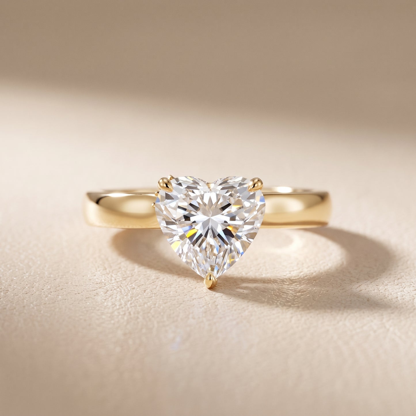 Lara Hidden Halo Heart Diamond Engagement Ring in Yellow Gold - front.jpg