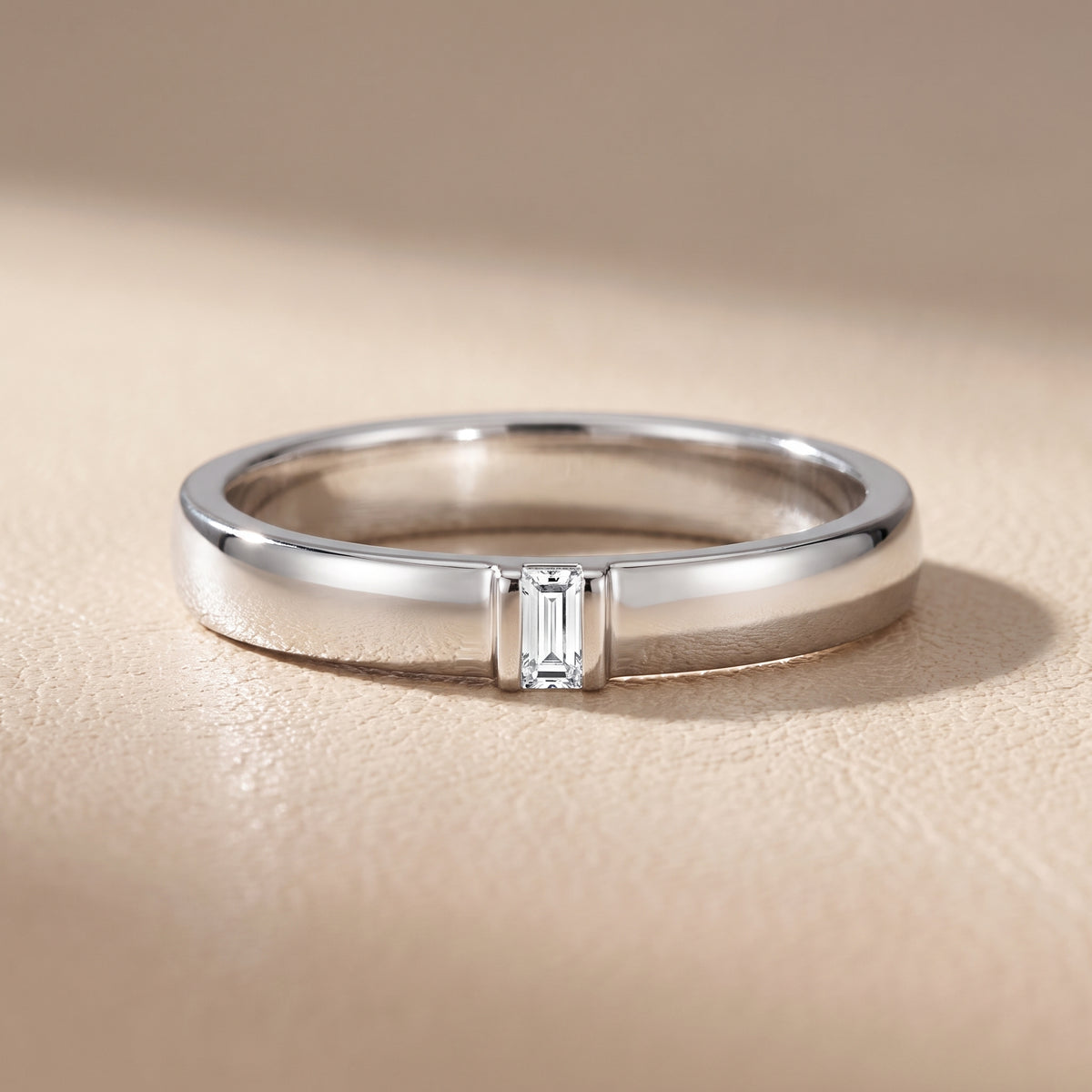 Kalina Channel Set Baguette Diamond Wedding Band in Silver - front.jpg
