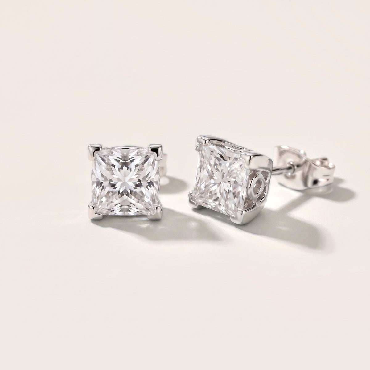 The Lumina Princess Diamond Earrings in White Gold [studio-20261024]