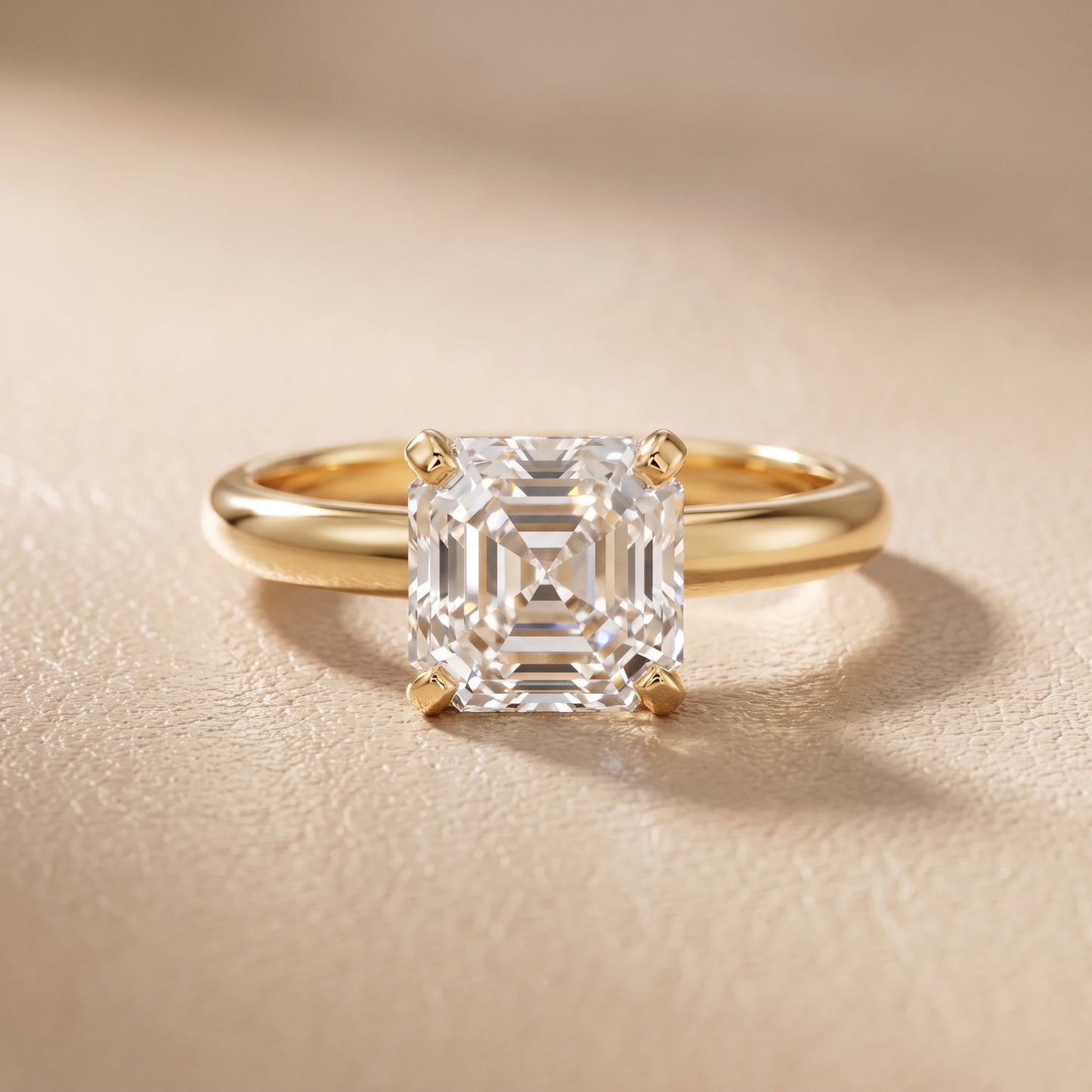 Wren Solitaire Asscher Diamond Ring in Yellow Gold - front.jpg