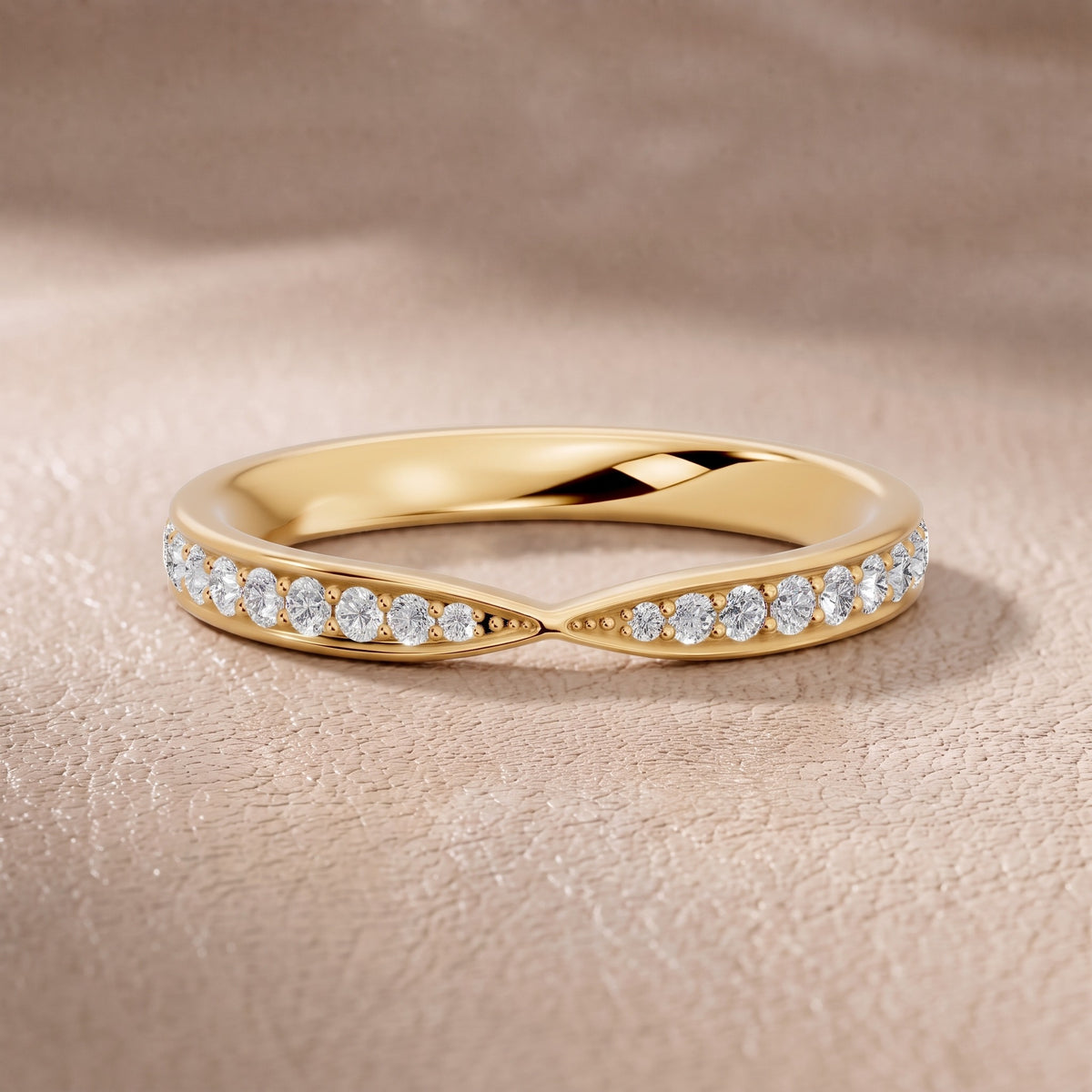 Imogen Tapered Riviera Round Diamond Eternity Band in Yellow Gold - front.jpg
