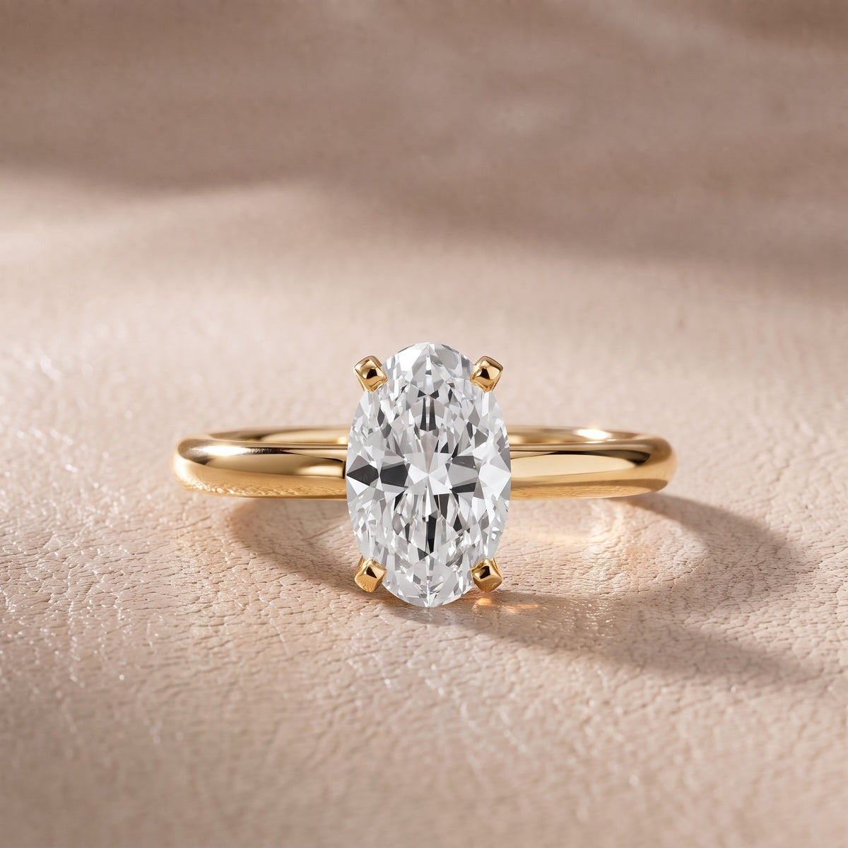 Arabella Six-Prong Solitaire Oval Diamond Engagement Ring in Yellow Gold - front.jpg
