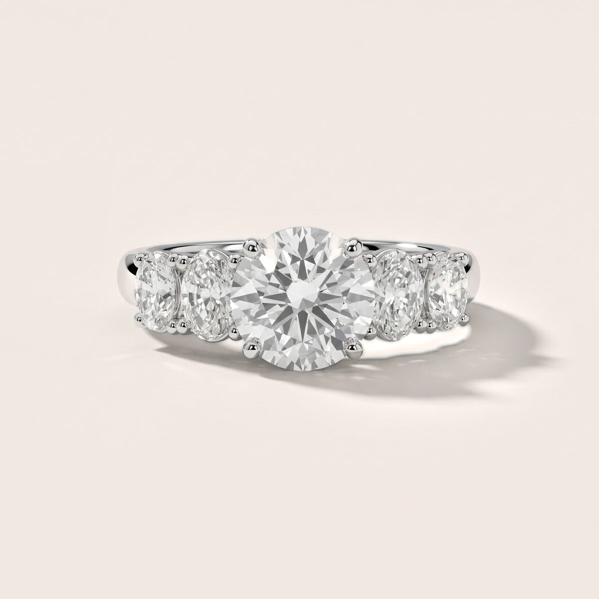 Judith Statement Five-Stone Round Diamond Engagement Ring in Platinum - front.jpg