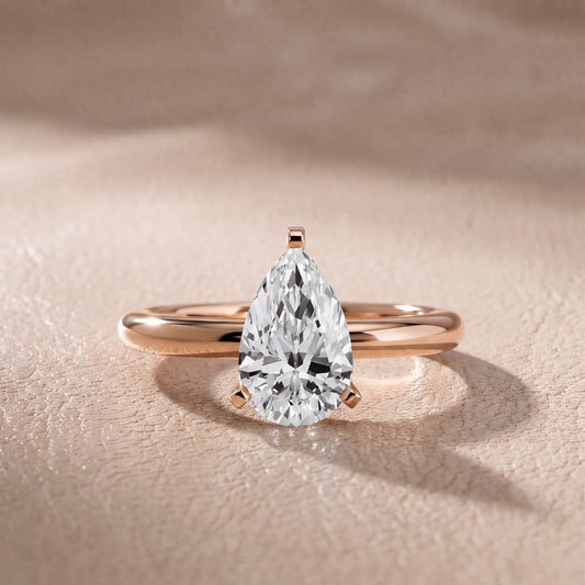 Arabella Six-Prong Solitaire Pear Diamond Engagement Ring in Rose Gold - front.jpg