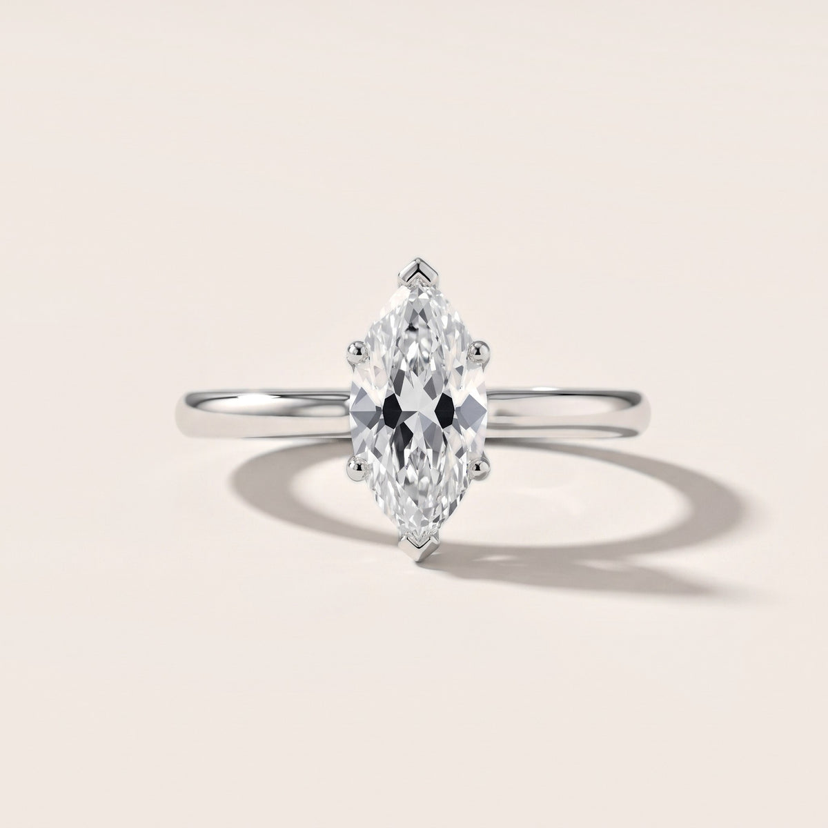 Benita Leaf Marquise Diamond Engagement Ring in White Gold - front.jpg