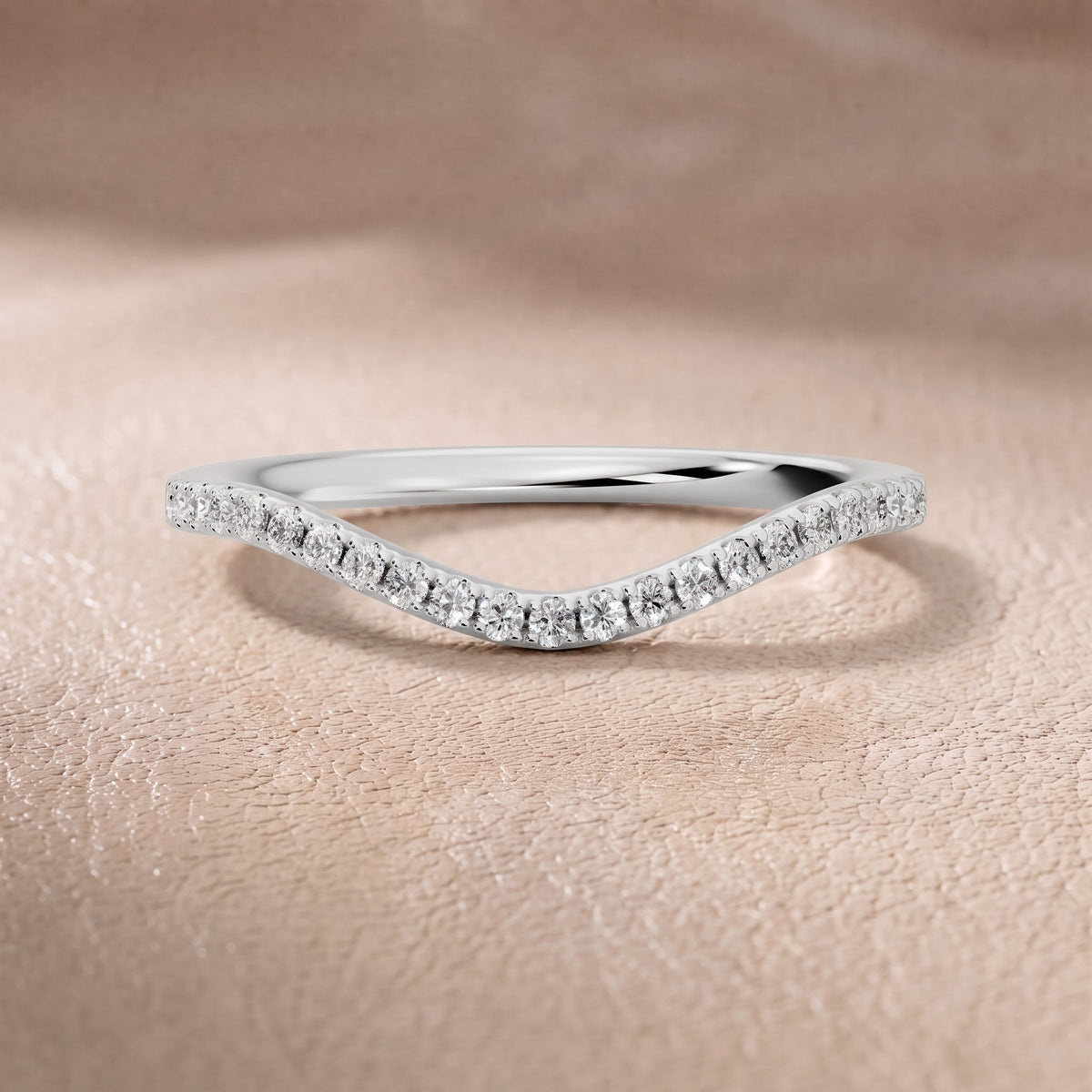 Audrey Curved Round Diamond Stackable Ring in White Gold - front.jpg