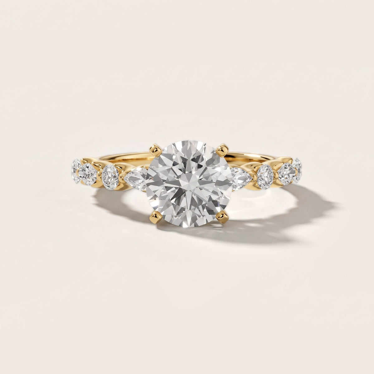 Lidia Leaf Garland Round Diamond Engagement Ring in Yellow Gold - front.jpg