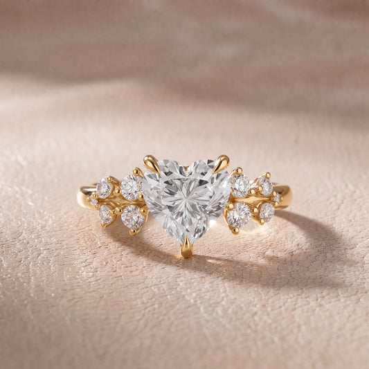 Mirabelle Cluster Heart Diamond Engagement Ring in Yellow Gold - front.jpg