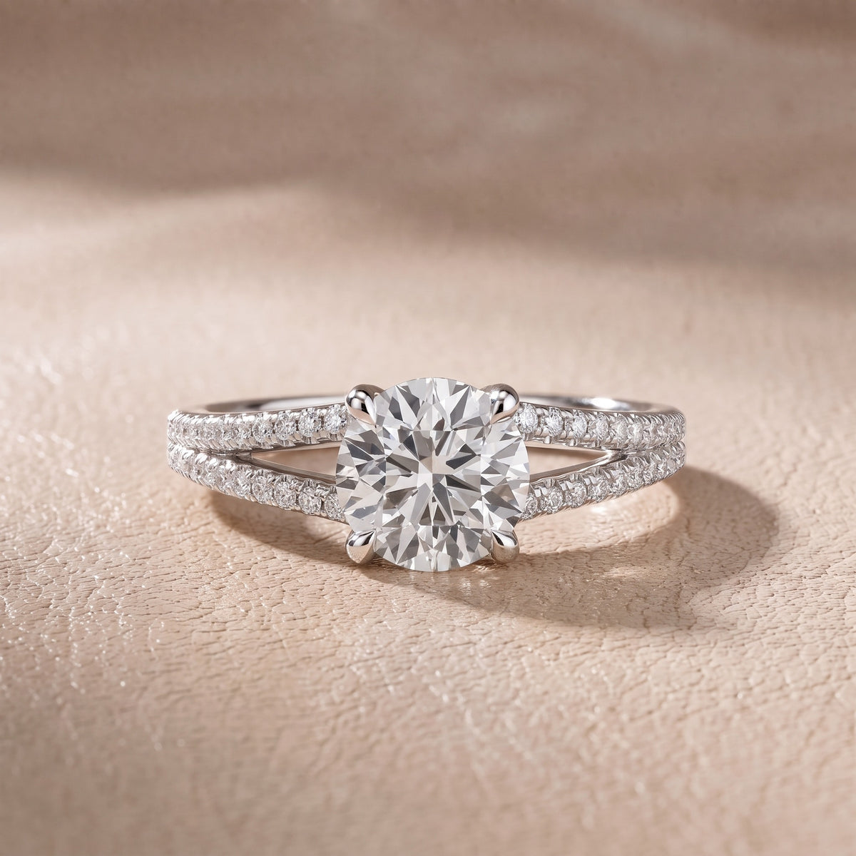 Eternal Embrace Solitaire Round Diamond Engagement Ring in Platinum - front.jpg